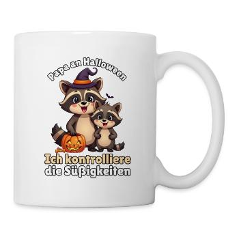 Papa an Halloween kontrolliert Süßigkeiten - Tasse - Weiß - Rechts