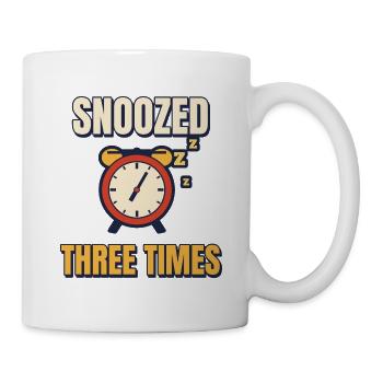 Dreimal eingeschlafen lustiger Wecker-Tee - Tasse - Weiß - Rechts