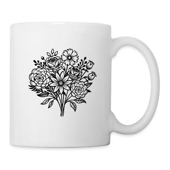 Blumenstrauß - Tasse - Weiß - Rechts