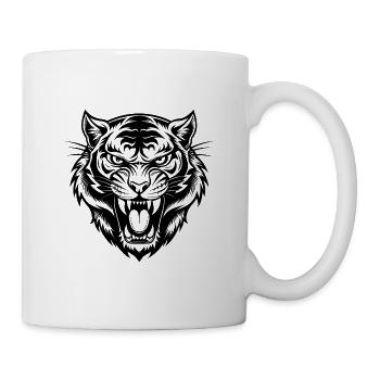 Wütender Tiger knurrt - Tasse - Weiß - Rechts