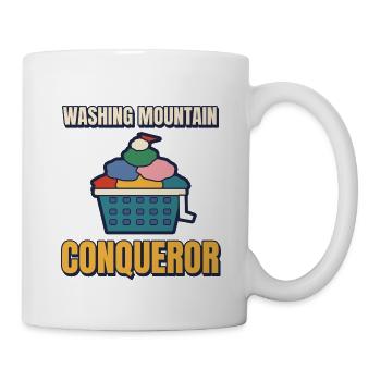 Mountain Conqueror Funny Wäsche-T-Shirt waschen - Tasse - Weiß - Rechts