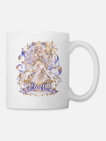 Heilige Schimmergöttin mit goldenem Stab - Tasse - Weiß