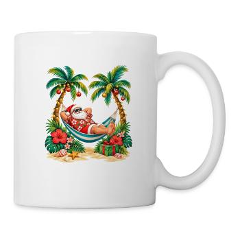 Weihnachtsmanns freier Tag – tropische Weihnachtshängematte - Tasse - Weiß - Rechts