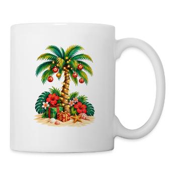 Weihnachten unter den Palmen – tropische Weihnachtsgeschenke - Tasse - Weiß - Rechts