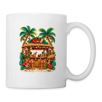 Weihnachten im Paradies – Festliche tropische Tiki-Bar - Tasse - Weiß - Rechts