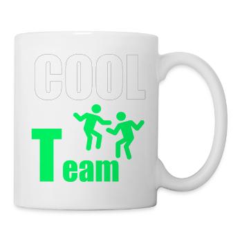 Cooles Team: Neon Green Duo - Tasse - Weiß - Rechts
