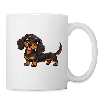Kawaii Dackel – Niedlicher Hund mit Charme - Tasse - Weiß - Rechts