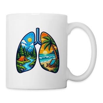 Nature Lungs Mountain Beach Outdoor-Abenteuer-Tee - Tasse - Weiß - Rechts