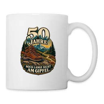 50 Jahre Bergabenteuer Gipfelpfad - Tasse - Weiß - Rechts