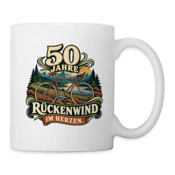 50 Jahre Rückenwind Bike Edition - Tasse - Weiß - Rechts