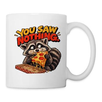 Pizza Thief Waschbär – Spaßiger Retro-Stil - Tasse - Weiß - Rechts