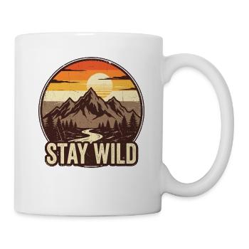 Stay Wild – Bergabenteuer-Abzeichen - Tasse - Weiß - Rechts