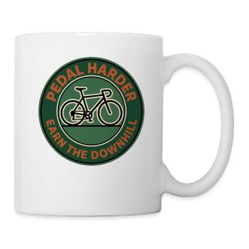 Pedal Harder – Ausdauer-Radsportabzeichen - Tasse - Weiß - Rechts
