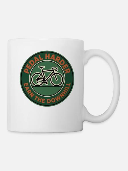 Pedal Harder – Ausdauer-Radsportabzeichen - Tasse - Weiß
