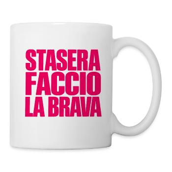 Stasera Faccio la Brava Scritta Rosa Dietro sulla - Tasse - Weiß - Rechts
