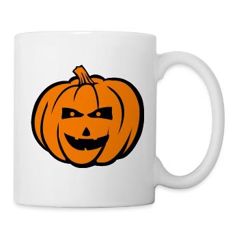 Kürbis Face Comic - Tasse - Weiß - Rechts