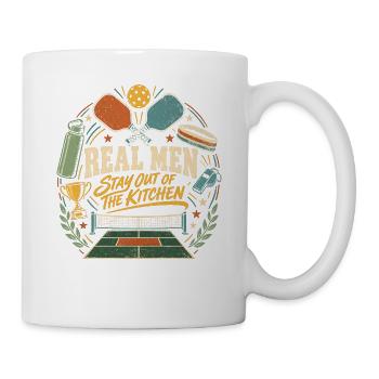 Echte Männer bleiben aus der Küche raus – Retro - Tasse - Weiß - Rechts
