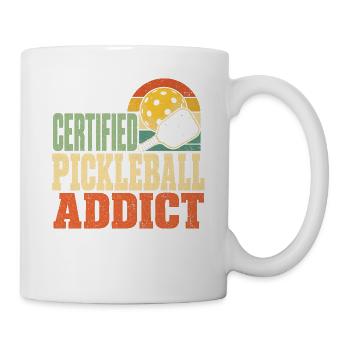 Zertifizierter Pickleball-Süchtiger Retro - Tasse - Weiß - Rechts
