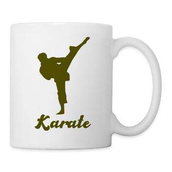 Karate Silhouette Shirt - Tasse - Weiß - Rechts