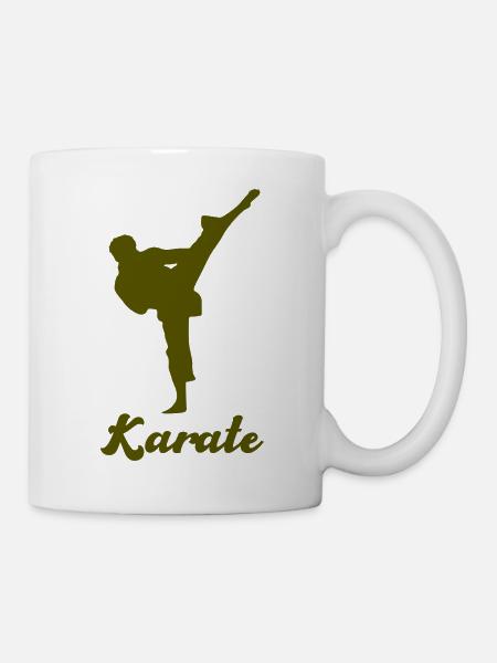 Karate Silhouette Shirt - Tasse - Weiß