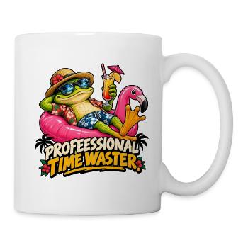 Frosch im Ruhestand – Meister der Faulheit - Tasse - Weiß - Rechts