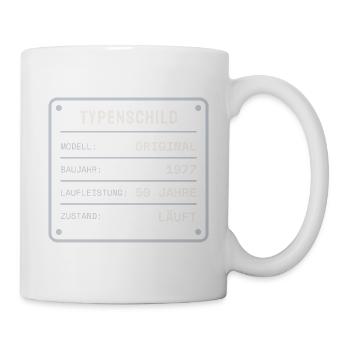 Baujahr 1977 Typenschild - Tasse - Weiß - Rechts