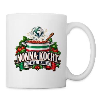 Nonna kocht. Die Welt wartet. - Tasse - Weiß - Rechts