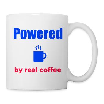Angetrieben von echtem Kaffee - Tasse - Weiß - Rechts