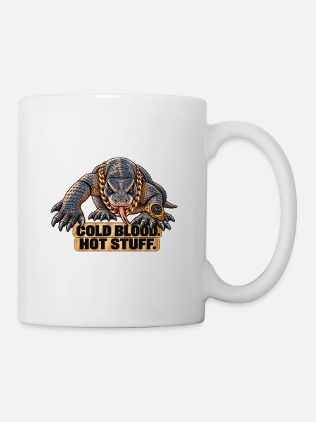 Komodowaran – Kaltblütig, heißes Zeug - Tasse - Weiß