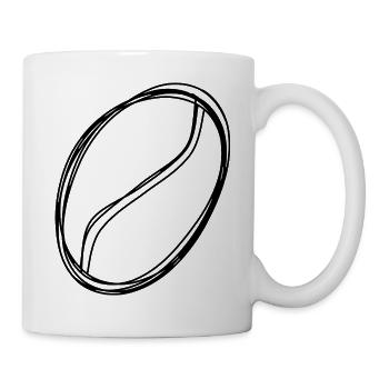 Kaffeebohne handgezeichnet - Tasse - Weiß - Rechts