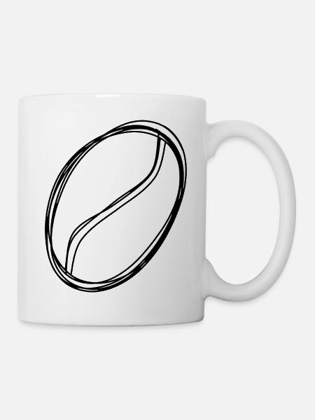 Kaffeebohne handgezeichnet - Tasse - Weiß
