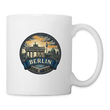 Berlin, Deutschland Reiseabzeichen Brandenburger Tor Geschenk - Tasse - Weiß - Rechts