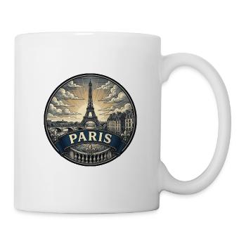 Paris, Frankreich Reiseabzeichen Eiffelturm-Souvenir - Tasse - Weiß - Rechts
