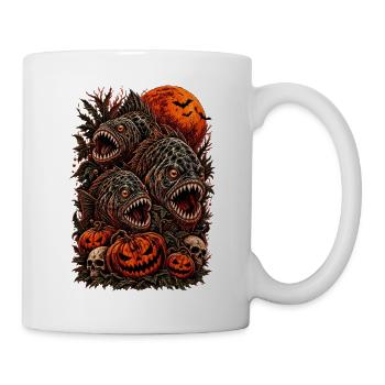 halloween-piranha-horror-monster-tshirt-pumpkin - Tasse - Weiß - Rechts