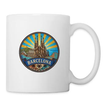 Barcelona Spanien Reiseabzeichen Sagrada Familia Geschenk - Tasse - Weiß - Rechts
