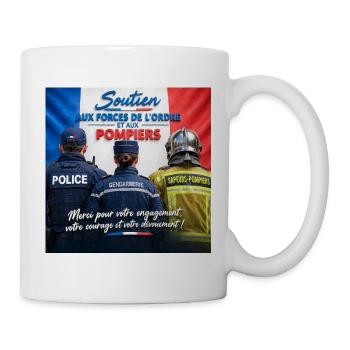 Polizist, Polizei, Gendarm, Feuerwehrmann - Tasse - Weiß - Rechts