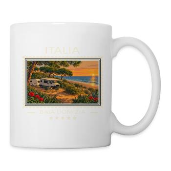 Italien Baia Domizia Camping Vintage Reisemarke - Tasse - Weiß - Rechts