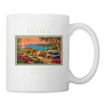 Italien Palau Camping Vintage Reisemarke - Tasse - Weiß - Rechts
