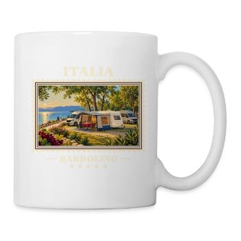 Italien Bardolino Camping Vintage Reisemarke - Tasse - Weiß - Rechts