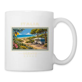 Italien Ugento Camping Vintage Reisemarke - Tasse - Weiß - Rechts