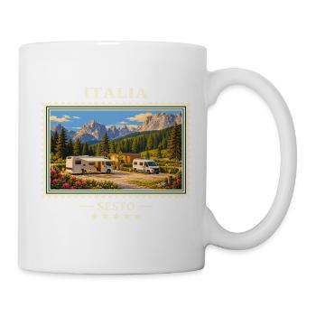 Italien Sexten Camping Vintage Reisemarke - Tasse - Weiß - Rechts
