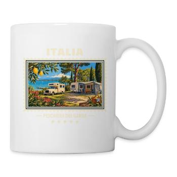 Italien Peschiera del Garda Camping Vintage Marke - Tasse - Weiß - Rechts