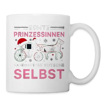 Echte Prinzessinnen Kutsche Weihnachten Pferd - Tasse - Weiß - Rechts