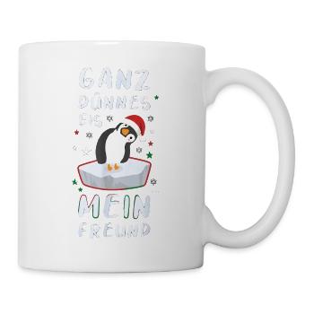 Ganz Dünnes Eis Mein Freund Pinguin Weihnachten - Tasse - Weiß - Rechts