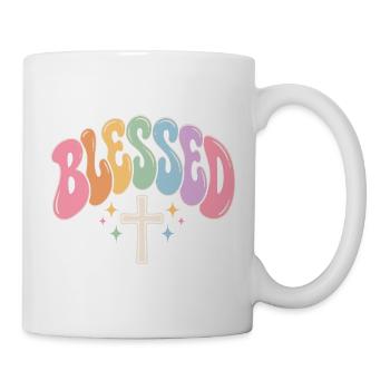Pastell Kreuz Segensdesign - Tasse - Weiß - Rechts
