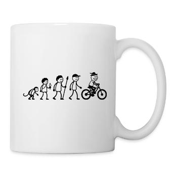  MTB-Bike Mountainbiker Strichmänchen Mountainbike - Tasse - Weiß - Rechts