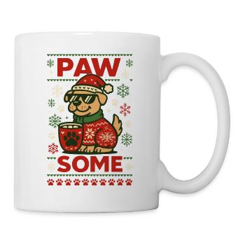 Paw Some Lustiger Weihnachts Hund - Tasse - Weiß - Rechts