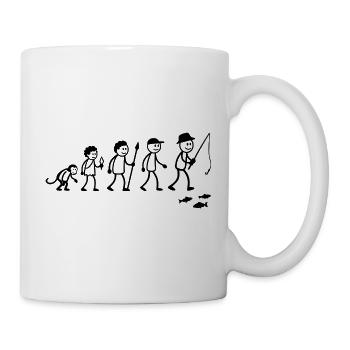 Angler Strichmänchen Angel Evolution - Tasse - Weiß - Rechts