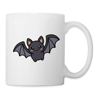 Süßes Kawaii-Fledermaus-Halloween-gruselfarbenes Pastellhemd - Tasse - Weiß - Rechts