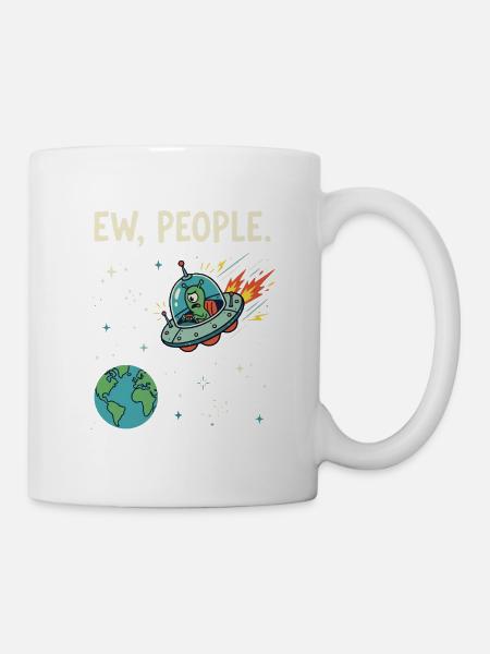 EW, People Alien UFO - Tasse - Weiß